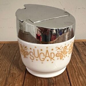 Vintage retro mid-century modern Gemco Butterflygold Sugar Bowl